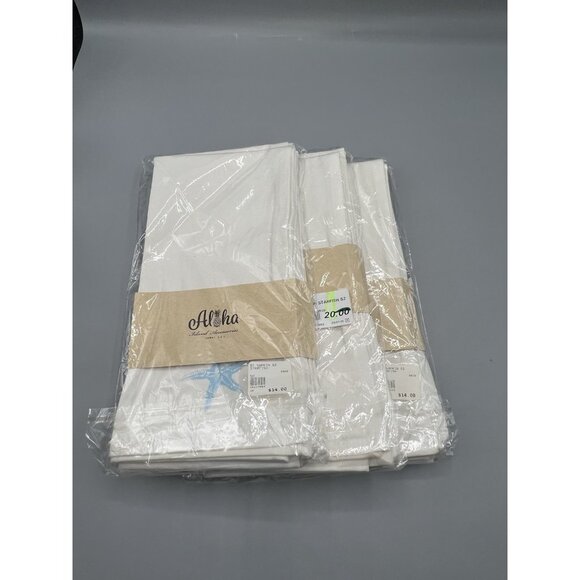 6 Hawaiian Island Cloth Dinner Napkins 20" Square Off White Blue Starfish USA - Picture 4 of 8